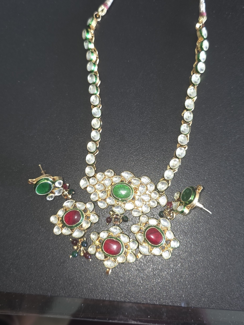 Traditional Kundan Necklace and Earring Set